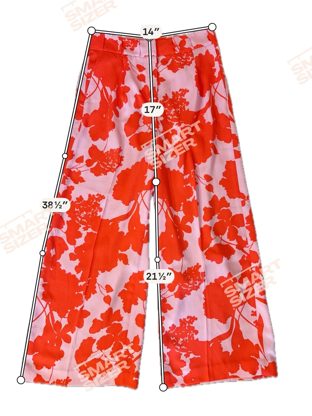 Halogen x Atlantic-Pacific Floral Wide Leg Pants Pink Red High Rise Size 4 - Picture 3 of 13